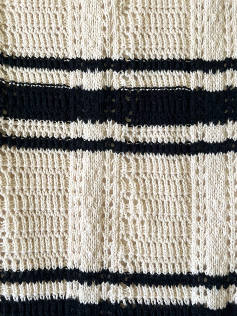 Striped Knit Maxi Skirt with Matching Crop Tank - Cream & Black - Picture 10 of 10